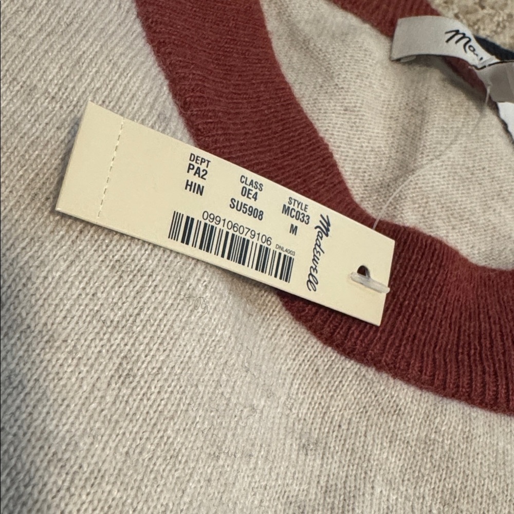 Madewell Colorblock Yoke Pullover Sweater NWT - Picture 5 of 7